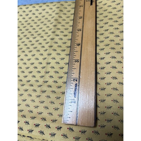 Cotton Fabric with Tiny Navy & Red Leaf Pattern 10" x 35" - Picture 3 of 5